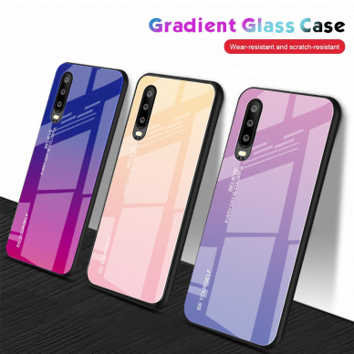 Huawei P30 rausva tracy GLASS nugarėlė 2