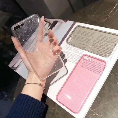 Huawei P30 rožinė Crystal Glitter nugarėlė