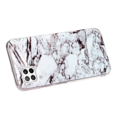 Huawei P40 Lite Tracy White+Grey Marble nugarėlė 4
