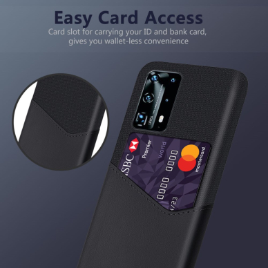 Huawei P40 PRO juoda Tracy nugarėlė Cloth Slot 3