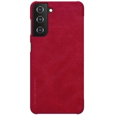 Huawei P40 PRO raudonas odinis QIN dėklas 2