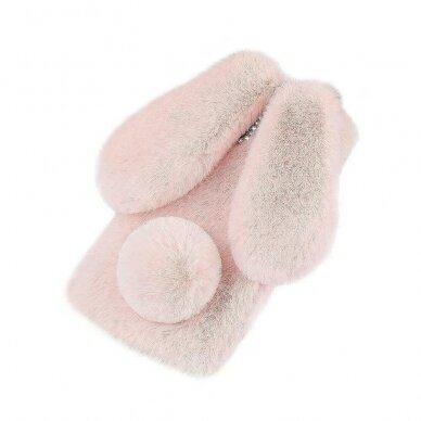 Huawei Y5P šviesiai rožinė nugarėlė Fluffy rabbit 1
