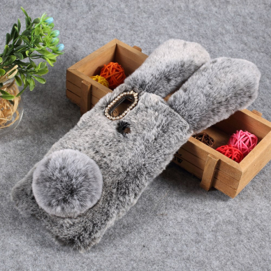 Huawei Y7 2019 pilka nugarėlė Fluffy rabbit
