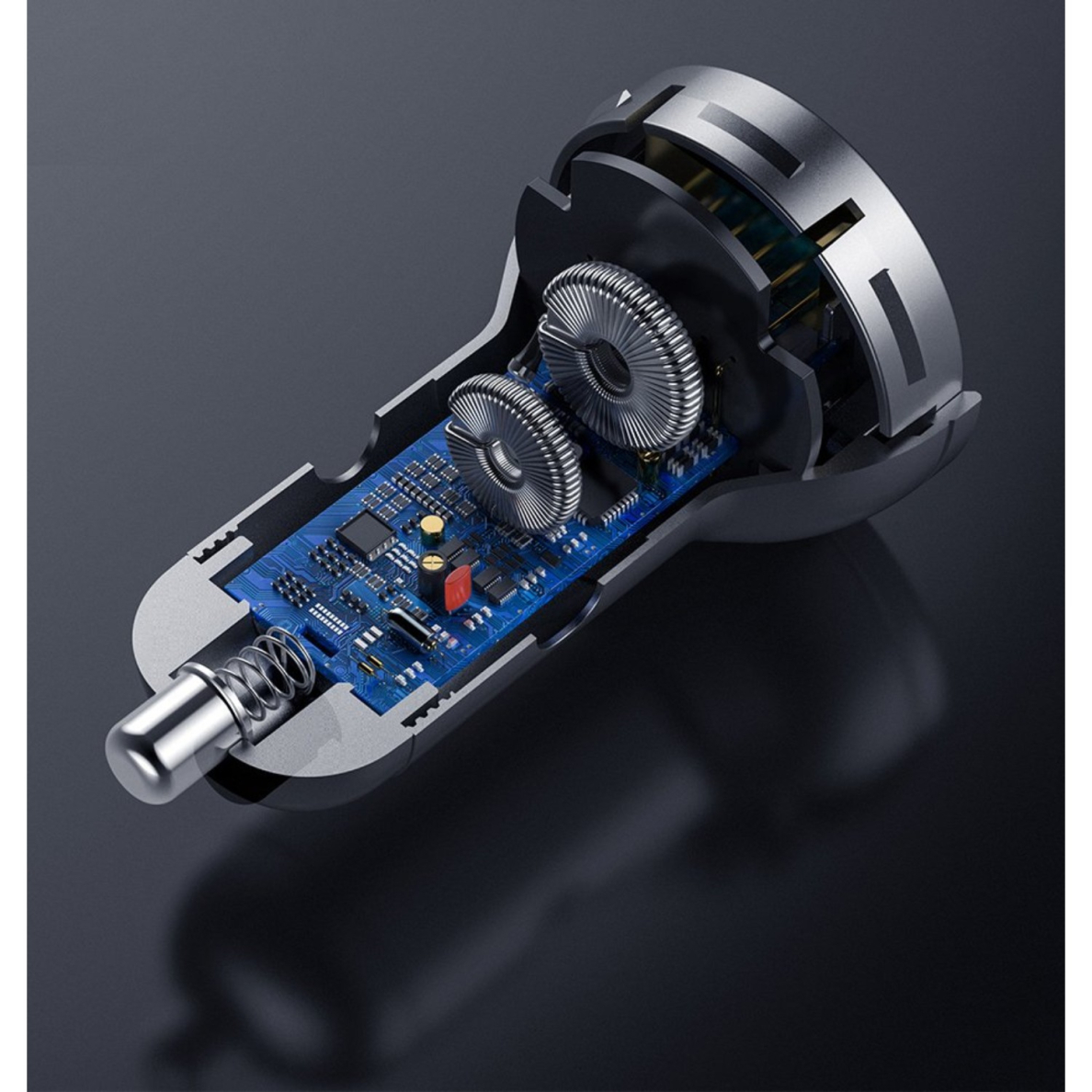 Įkroviklis auto 2XUSB 4.8 24W 5A BASEUS CCBX-0G grey 4