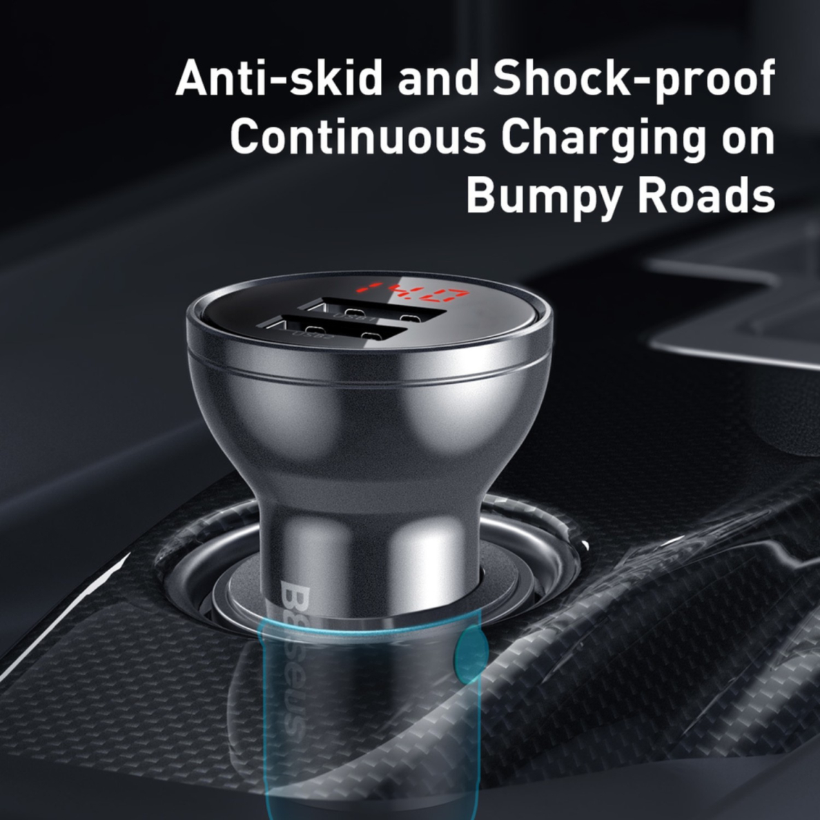 Įkroviklis auto 2XUSB 4.8 24W 5A BASEUS CCBX-0G grey 6