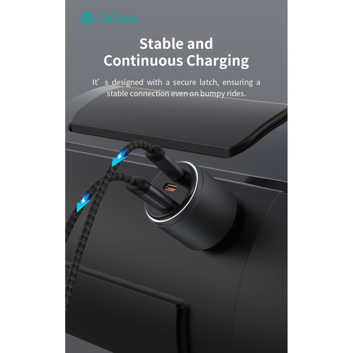 Įkroviklis auto Extreme PD+QC 2xType-C + USB 116W DEVIA 10