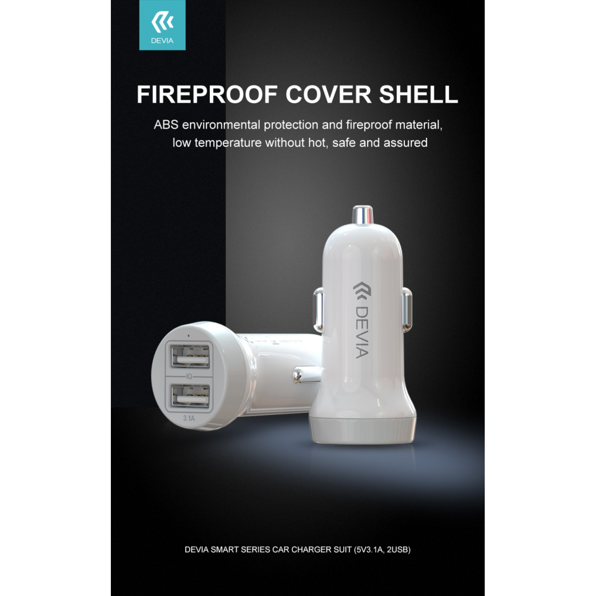 Įkroviklis auto SMART micro usb 3.1A 2USB DEVIA 8