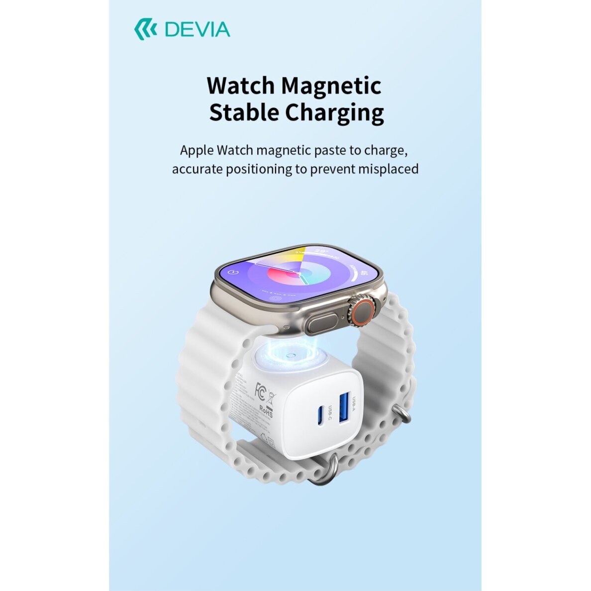 Įkroviklis buitinis PD+QC+Apple Watch USB+TYPE-C 2 in 1 22W DEVIA 6