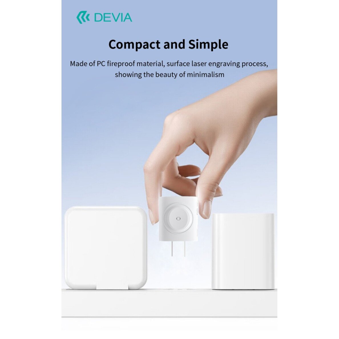 Įkroviklis buitinis PD+QC+Apple Watch USB+TYPE-C 2 in 1 22W DEVIA 9