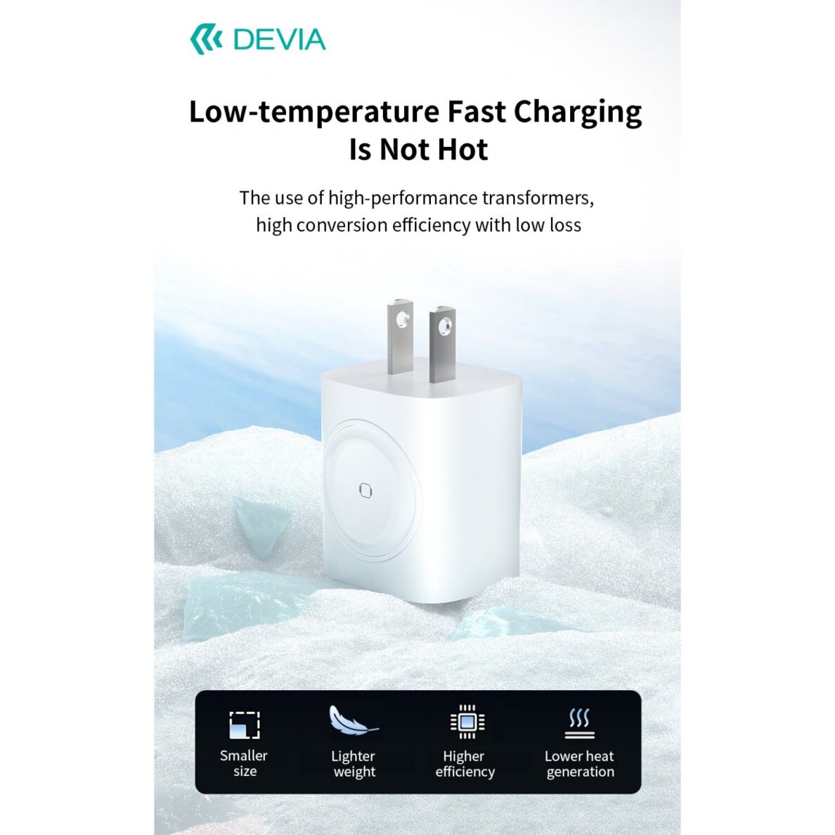 Įkroviklis buitinis PD+QC+Apple Watch USB+TYPE-C 2 in 1 22W DEVIA 11