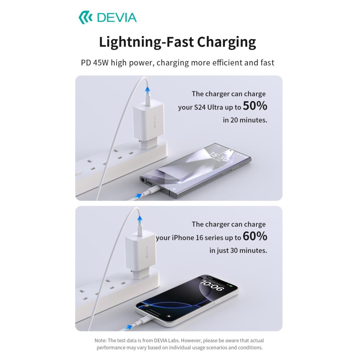 Įkroviklis buitinis ROCKET PD Type-C 45W DEVIA 6