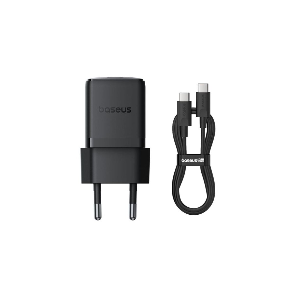 Įkroviklis buitinis su laidu Type-C to Type-C BASEUS Palm 30W PD3.0 P10111605113-01 black