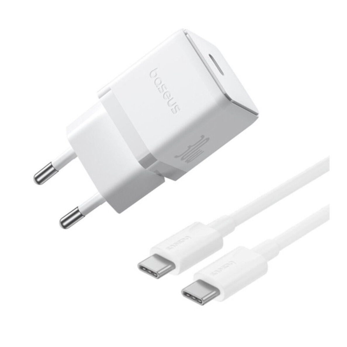 Įkroviklis buitinis su laidu Type-C to Type-C BASEUS Palm 30W PD3.0 P10111605213-01 white