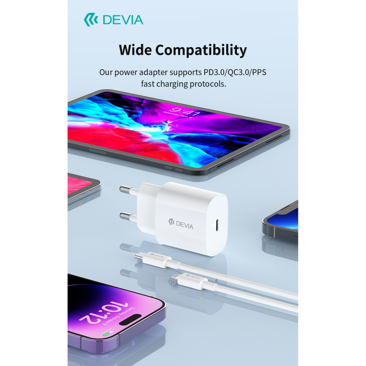 Įkroviklis buitinis Type-C Lightning Rocket PD 20W DEVIA 3