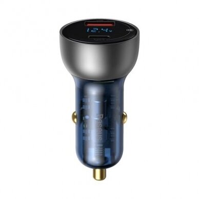 Įkroviklis auto 12-24V 65W USB + USB-C QC4.0 PD3.0 su įtampos indikacija CCKX-C0A 1
