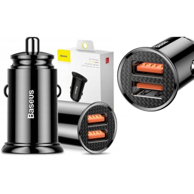 Įkroviklis auto 2xUSB 30W BASEUS CCALL-YD01 black 4 Įkroviklis auto 2xUSB 30W BASEUS CCALL-YD01 black 4