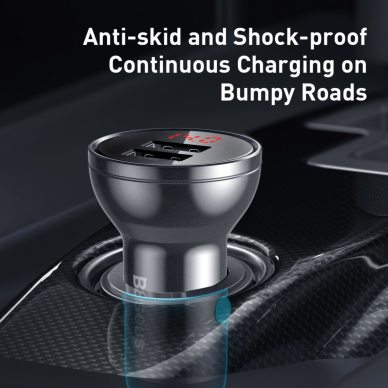 Įkroviklis auto 2XUSB 4.8 24W 5A BASEUS CCBX-0G grey 6