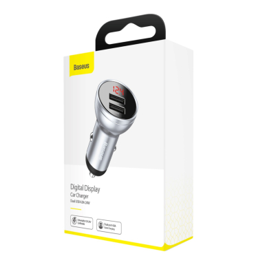 Įkroviklis auto 2XUSB 4.8 24W 5A BASEUS CCBX-0G grey 10