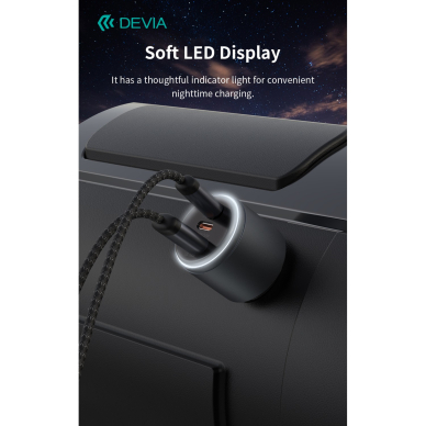 Įkroviklis auto Extreme PD+QC 2xType-C + USB 116W DEVIA 7