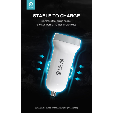 Įkroviklis auto SMART micro usb 3.1A 2USB DEVIA 5