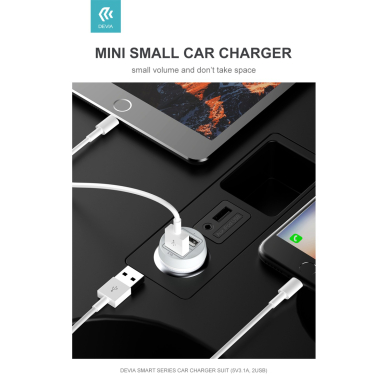 Įkroviklis auto SMART micro usb 3.1A 2USB DEVIA 6