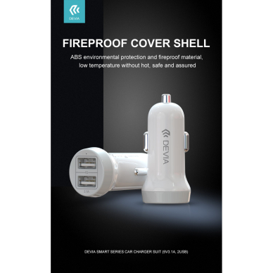 Įkroviklis auto SMART micro usb 3.1A 2USB DEVIA 8
