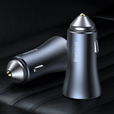 Įkroviklis auto TYPE C + USB PD/QC 4.0 40W 3A BASEUS TZCCJD-0G 7