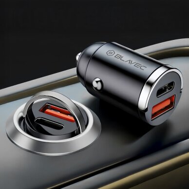 Įkroviklis auto USB+TYPE-C BS-02B 30W BLAVEC CCBS02BA-UCB black 6