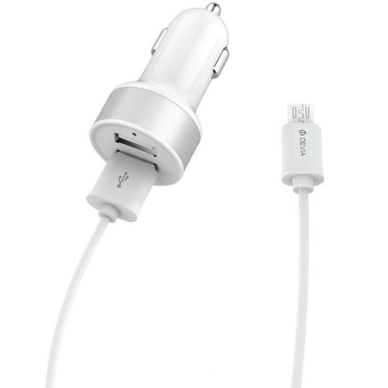 Įkroviklis automobilinis dual micro usb DEVIA 1