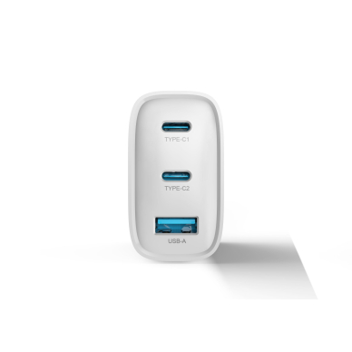 Įkroviklis buitinis Extreme PD+QC 2xType-C + USB 65W DEVIA 1