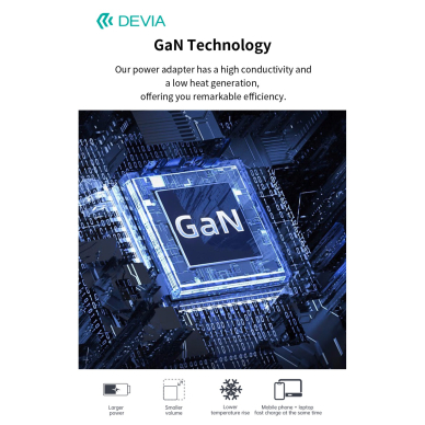 Įkroviklis buitinis su laidu Extreme PD+QC 2xType-C + USB 65W DEVIA 5