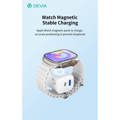 Įkroviklis buitinis PD+QC+Apple Watch USB+TYPE-C 2 in 1 22W DEVIA 6
