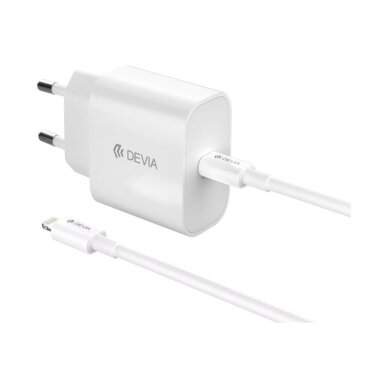 Įkroviklis buitinis su laidu Type-C to Lightning Smart Series PD 20W DEVIA 1