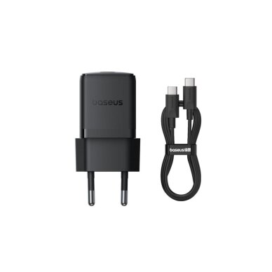 Įkroviklis buitinis su laidu Type-C to Type-C BASEUS Palm 30W PD3.0 P10111605113-01 black