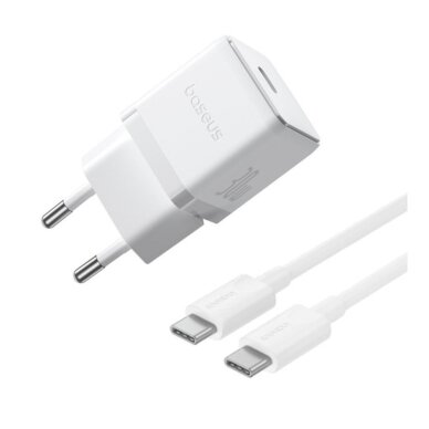 Įkroviklis buitinis su laidu Type-C to Type-C BASEUS Palm 30W PD3.0 P10111605213-01 white