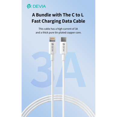 Įkroviklis buitinis Type-C Lightning Rocket PD 20W DEVIA 2