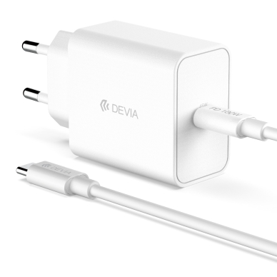 Įkroviklis buitinis su laidu Type-C to Type-C Rocket PD QUICK 45W DEVIA
