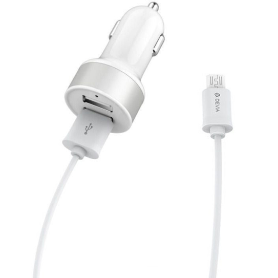 Įkroviklis automobilinis dual micro usb DEVIA 1