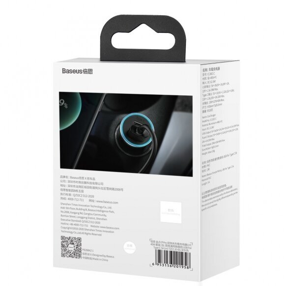 Įkroviklis auto USB+TYPE-C PD 40W BASEUS CCJD-0G grey 10