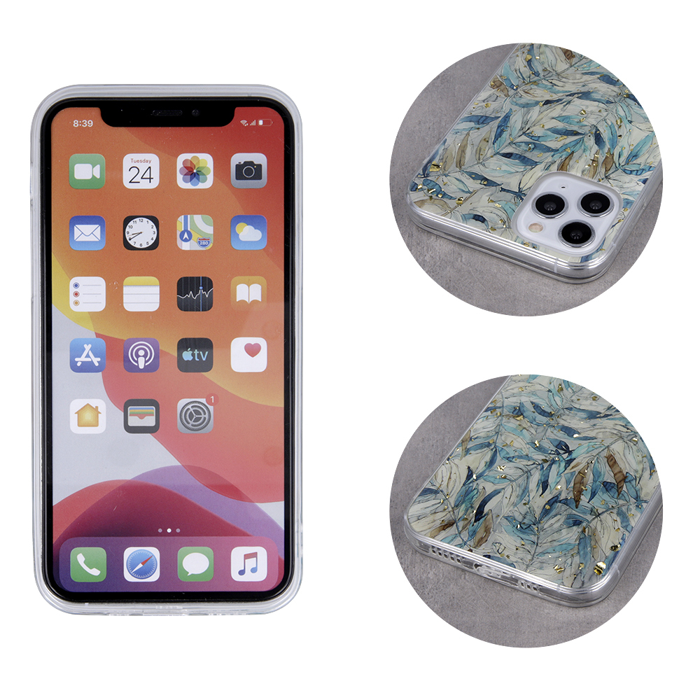 iPhone 11 Gold Glam Boho Leaves nugarėlė 2