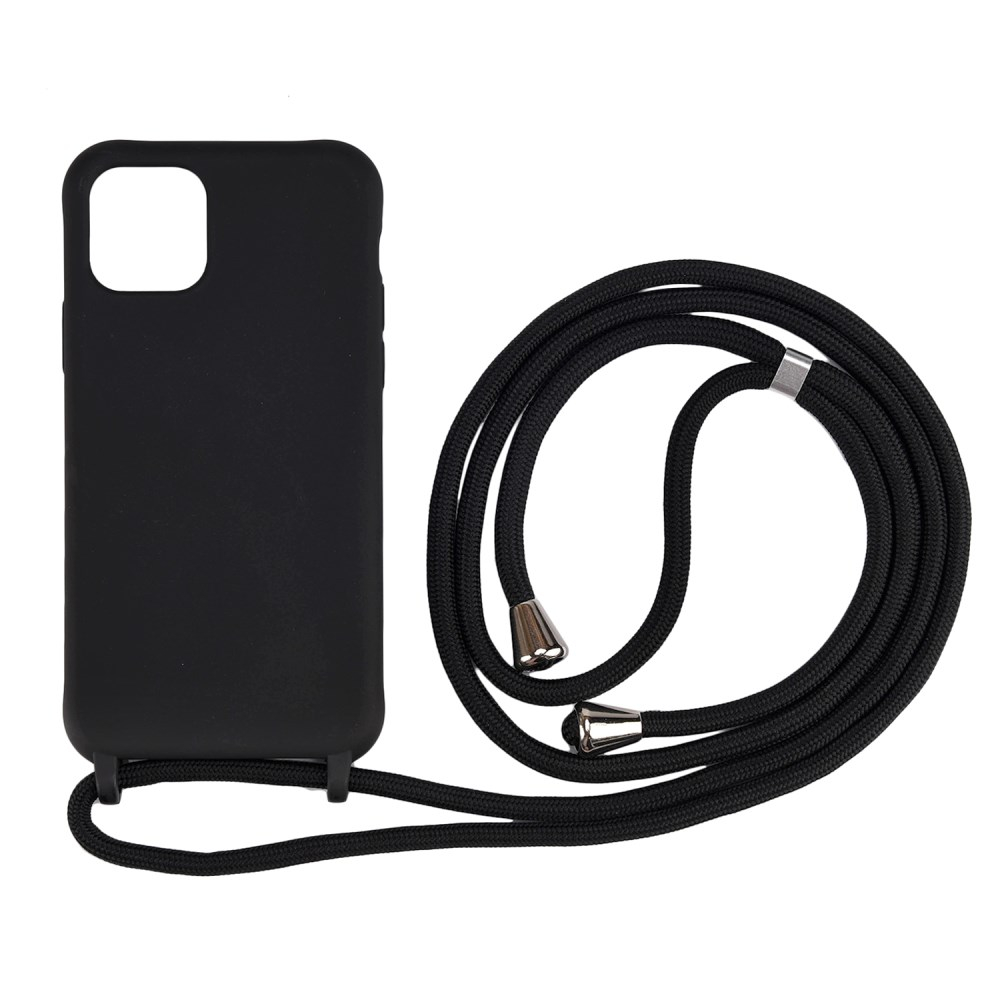 iPhone 11 juoda MULTI STRAP nugarėlė su virvute