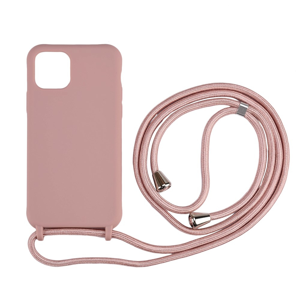 iPhone 11 kreminė MULTI STRAP nugarėlė su virvute