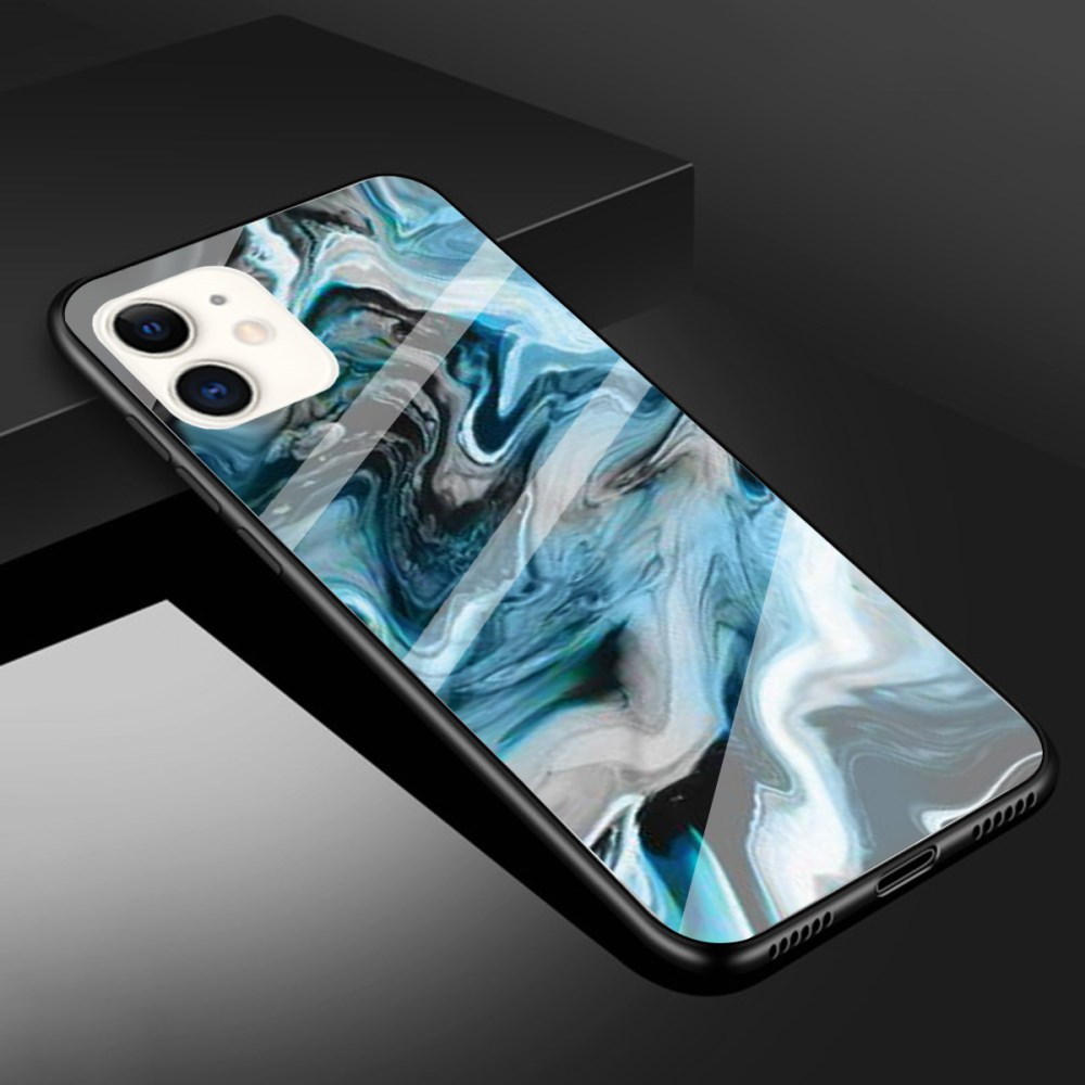 iPhone 11 marble glass nugarėlė Style C melsva
