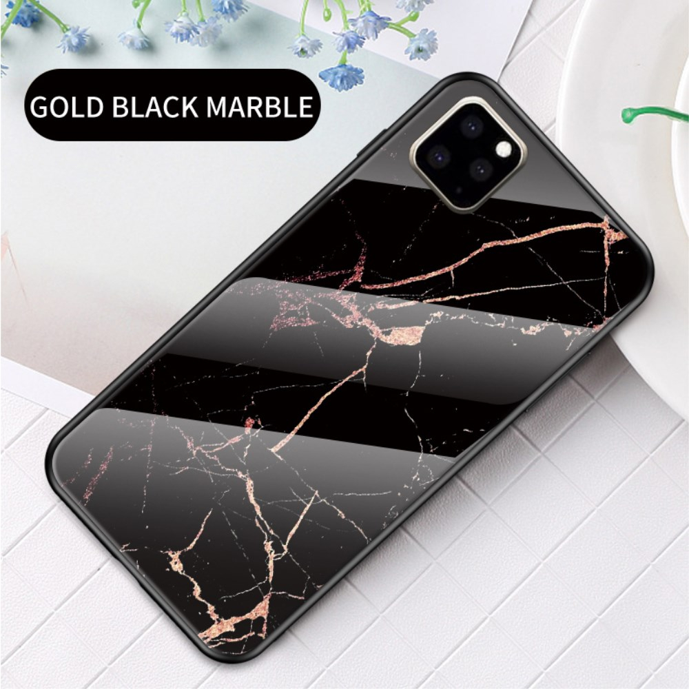 iPhone 11 Pro Max marble glass nugarėlė Black&gold 1