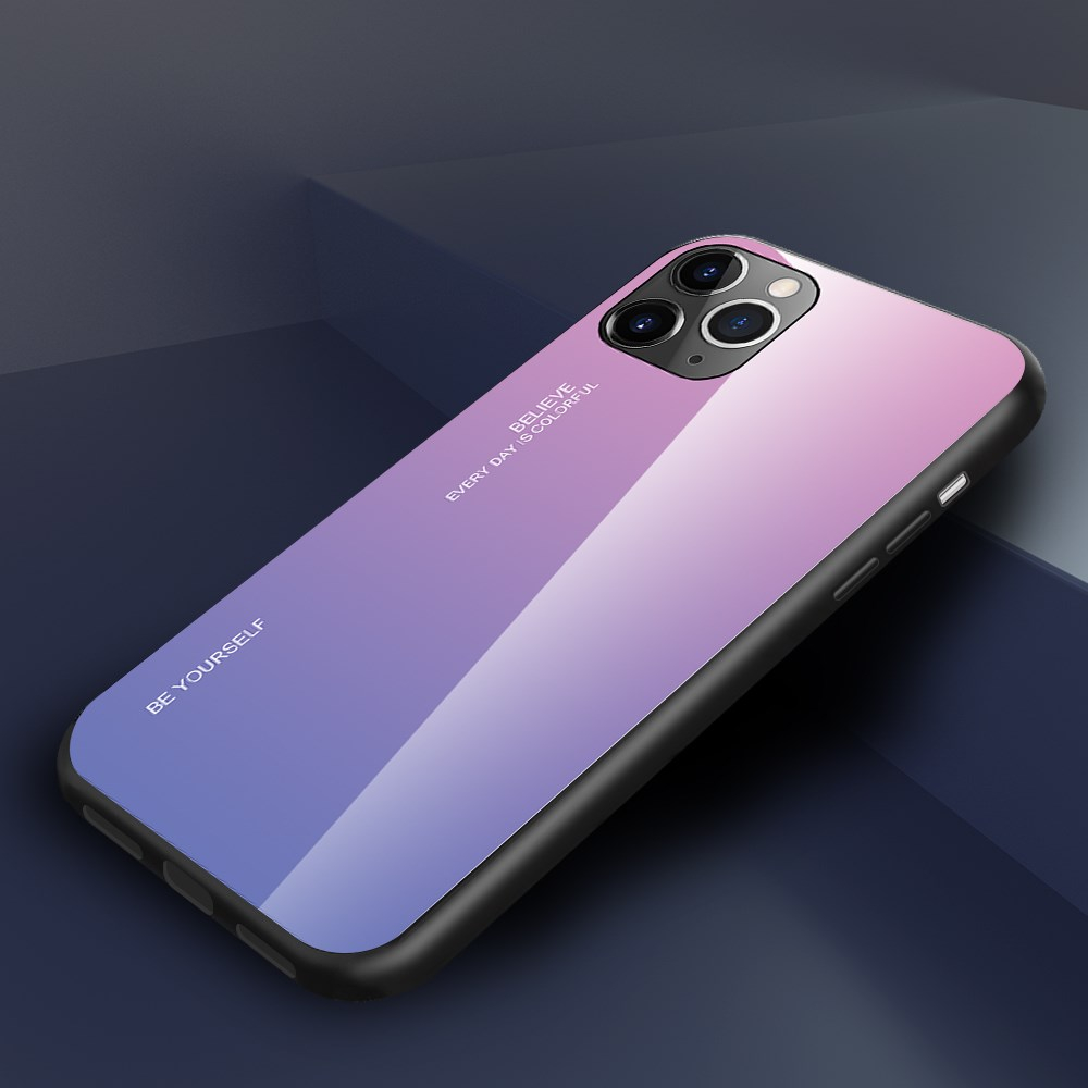 iPhone 11 Pro Max rausva+alyvinė tracy GLASS nugarėlė