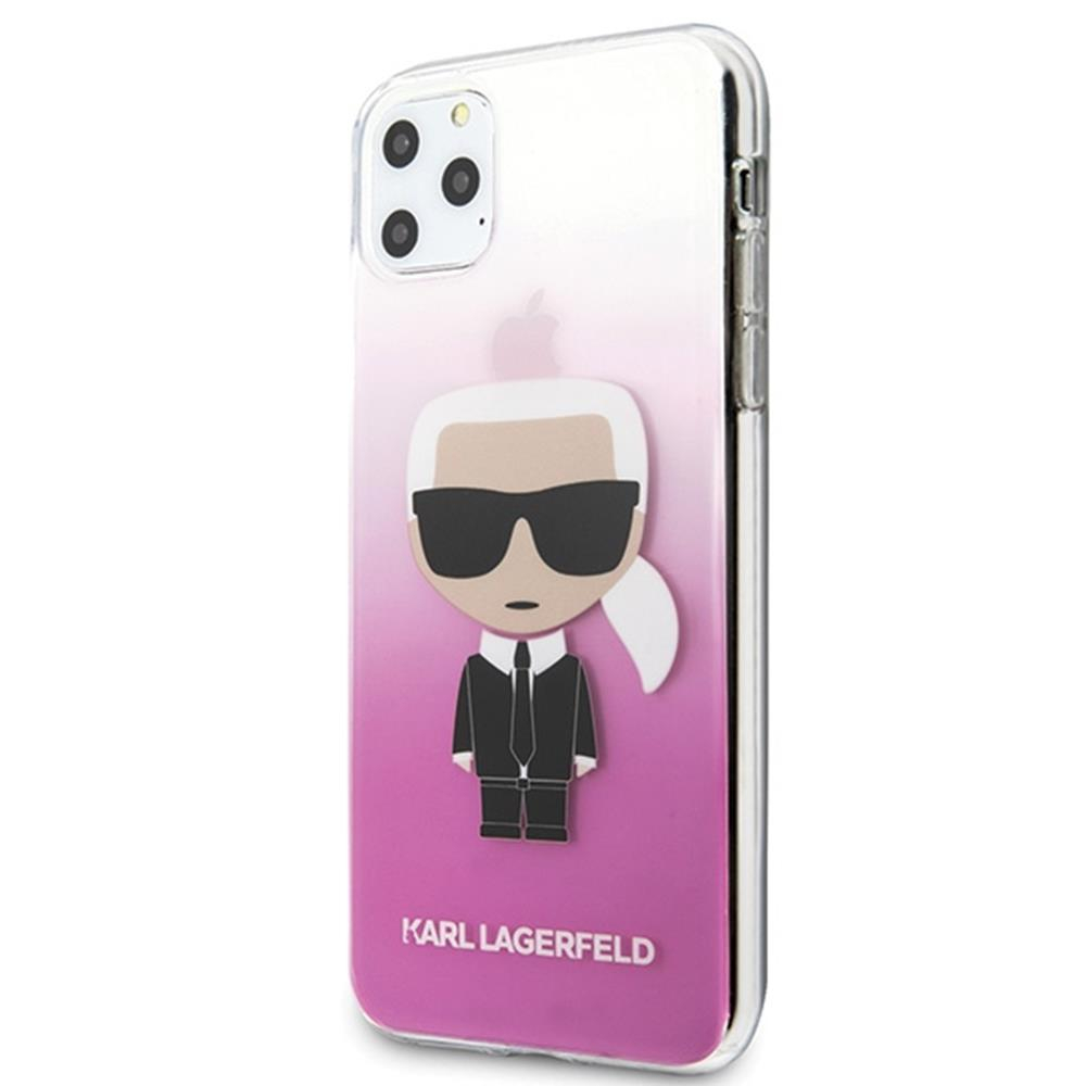 iPhone 11 PRO MAX skaidri-rožinė KARL LAGERFELD nugarėlė KLHCN65TRDFKPI