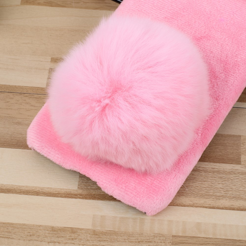 iPhone 11 Pro šviesiai rožinė nugarėlė Fluffy rabbit decor 2