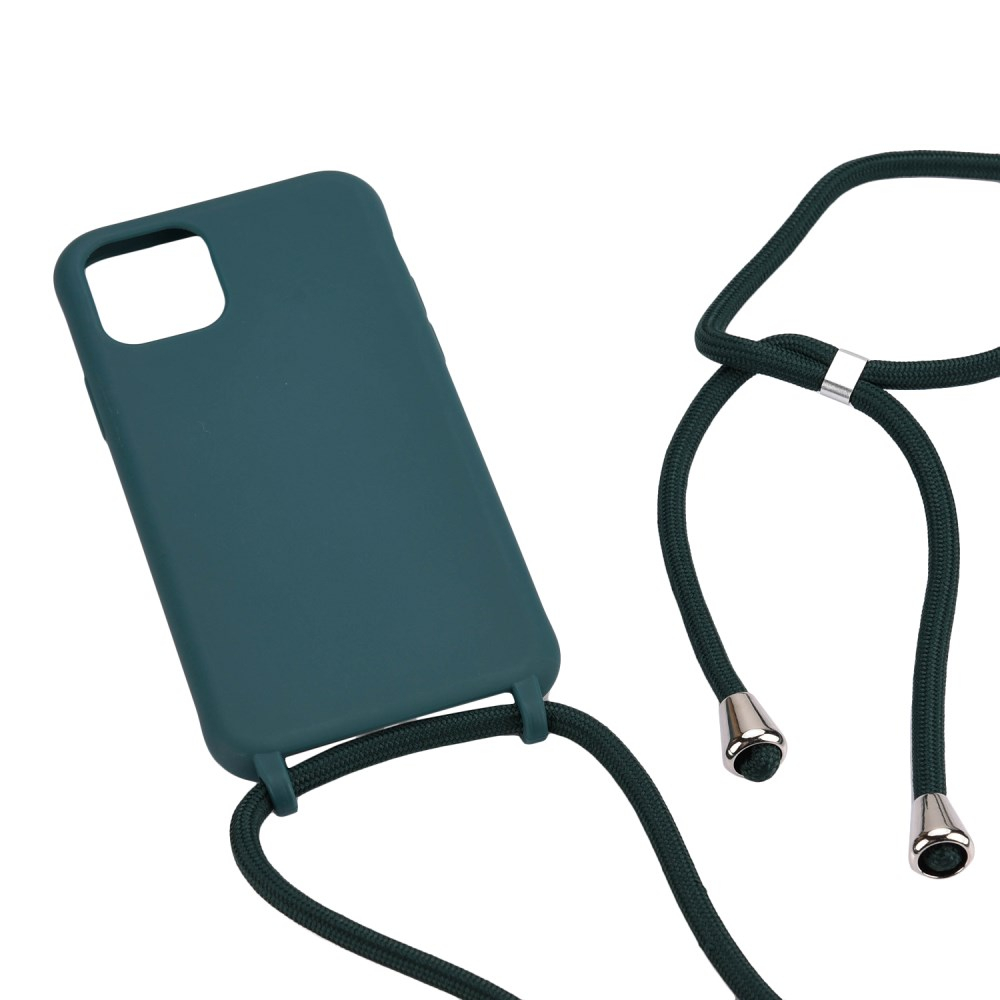 iPhone 11 žalia MULTI STRAP nugarėlė su virvute 1