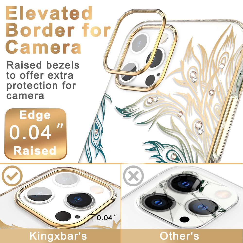 iPhone 12 PRO MAX KINGXBAR Crystal žalia nugarėlė PHOENIX 3