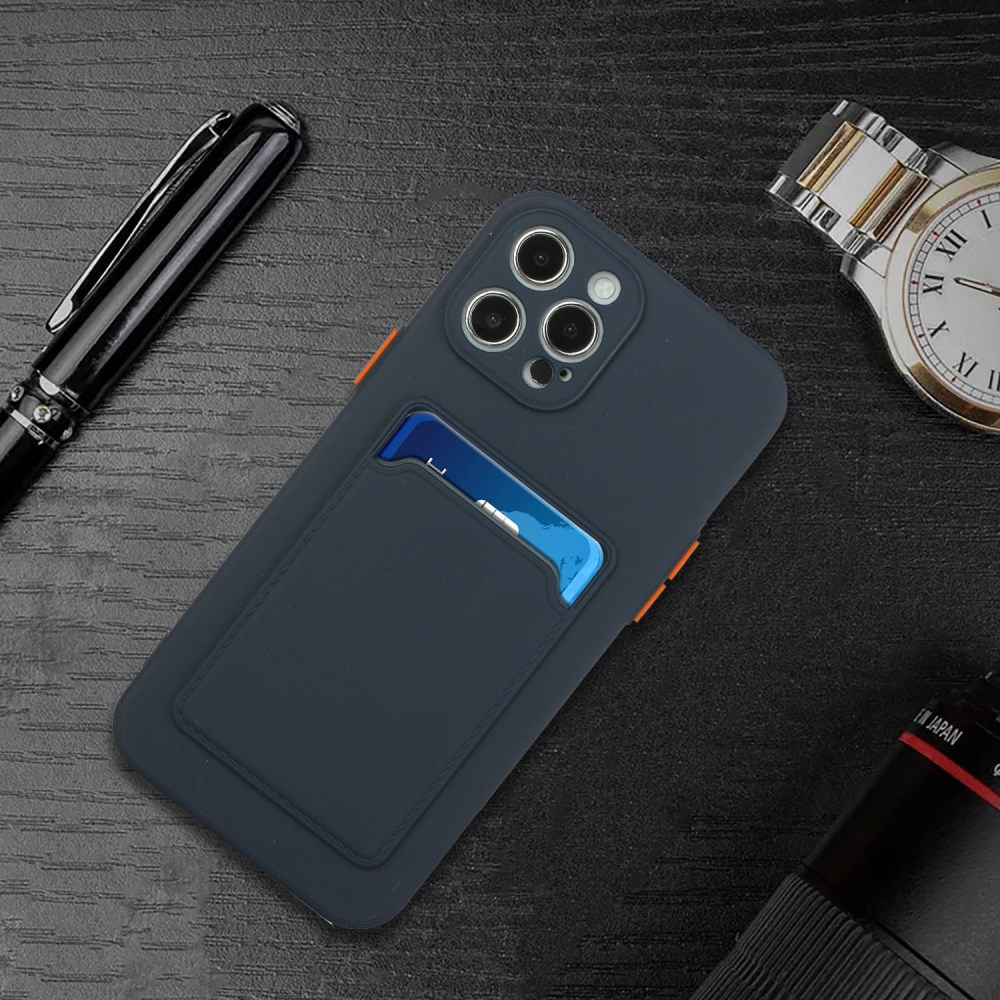 iPhone 12 PRO MAX Tracy tamsiai mėlyna nugarėlė SOLID WITH CARD SLOT 5